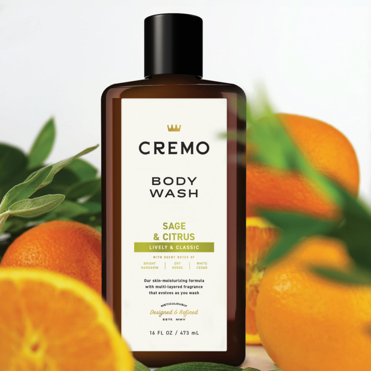 Cremo Rich-Lathering Sage & Citrus Body Wash, A Revitalizing Combination of Bright Mandarin, Dry Herbs and White Cedar, 16 Fl Oz (2-Pack) Beauty & Personal Care Cremo