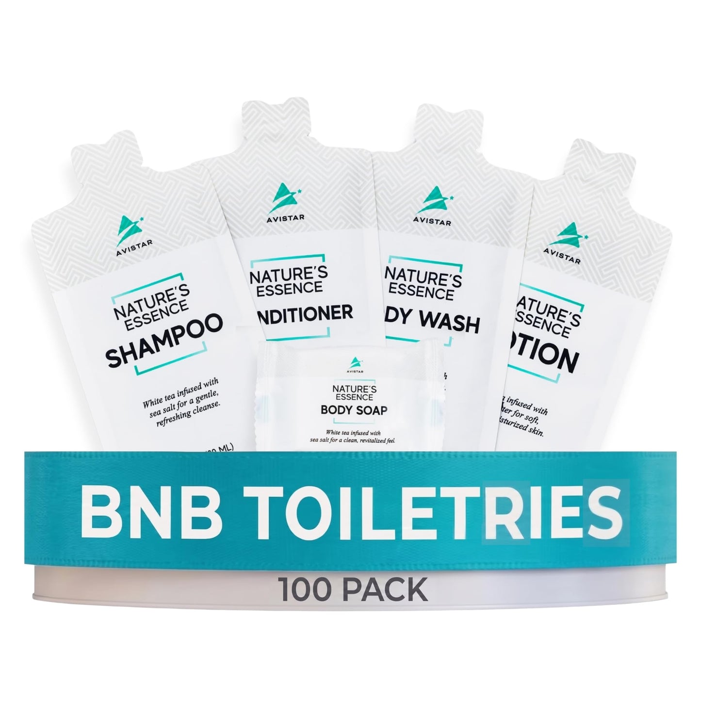 100 Hotel Soap & Bulk Toiletries Packets - Travel Essentials for BnB Hosts & Guests - Hotel Shampoo & Conditioner Supplies for Guests, Hotel Beauty & Personal Care Avistar