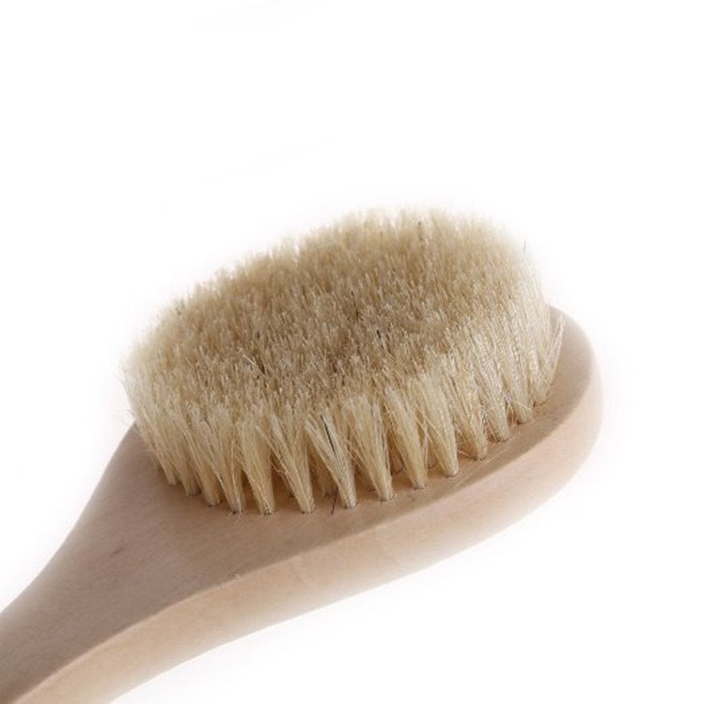 AnHua®Natural Bristle Middle Long Handle Wooden Shower Body Bath Brush Round Head Beauty and Personal Care JIAHAO