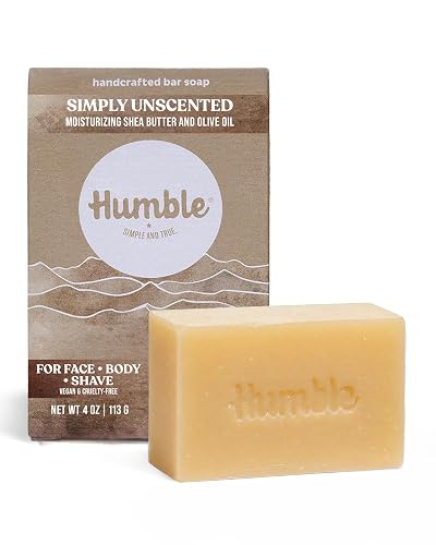 Humble Natural Bar Soap, Simply Unscented - Cold Processed Face & Body Soap Bar with Essential Oils - Moisturizing Formula for Long-Lasting Freshness Beauty & Personal Care HUMBLE SIMPLE AND TRUE.