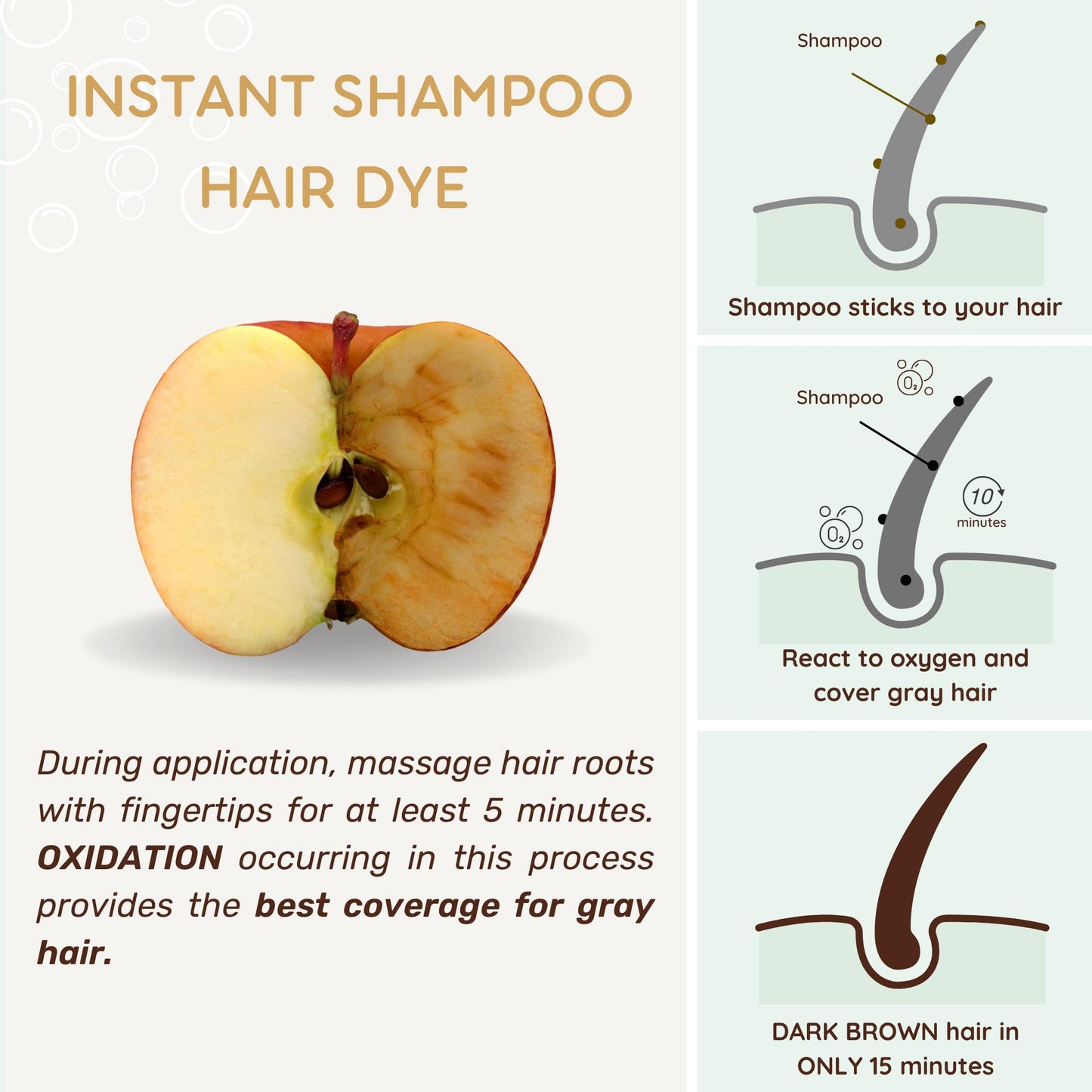 KILOMETS Dark Brown Hair Color Dye Shampoo, 400ml - 100% Grey Coverage in Minutes, Ammonia Free - Gray Silver Hair Dye Shampoo Beauty & Personal Care KILOMETS