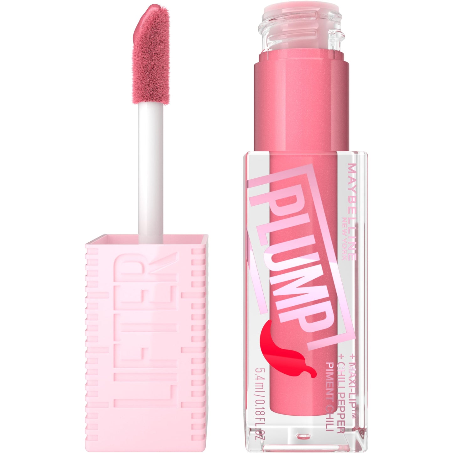MAYBELLINE Lifter Gloss Lifter Plump, Plumping Lip Gloss with Chili Pepper and 5% Maxi-Lip, Blush Blaze, Sheer Pale Pink, 1 Count Beauty & Personal Care MAYBELLINE