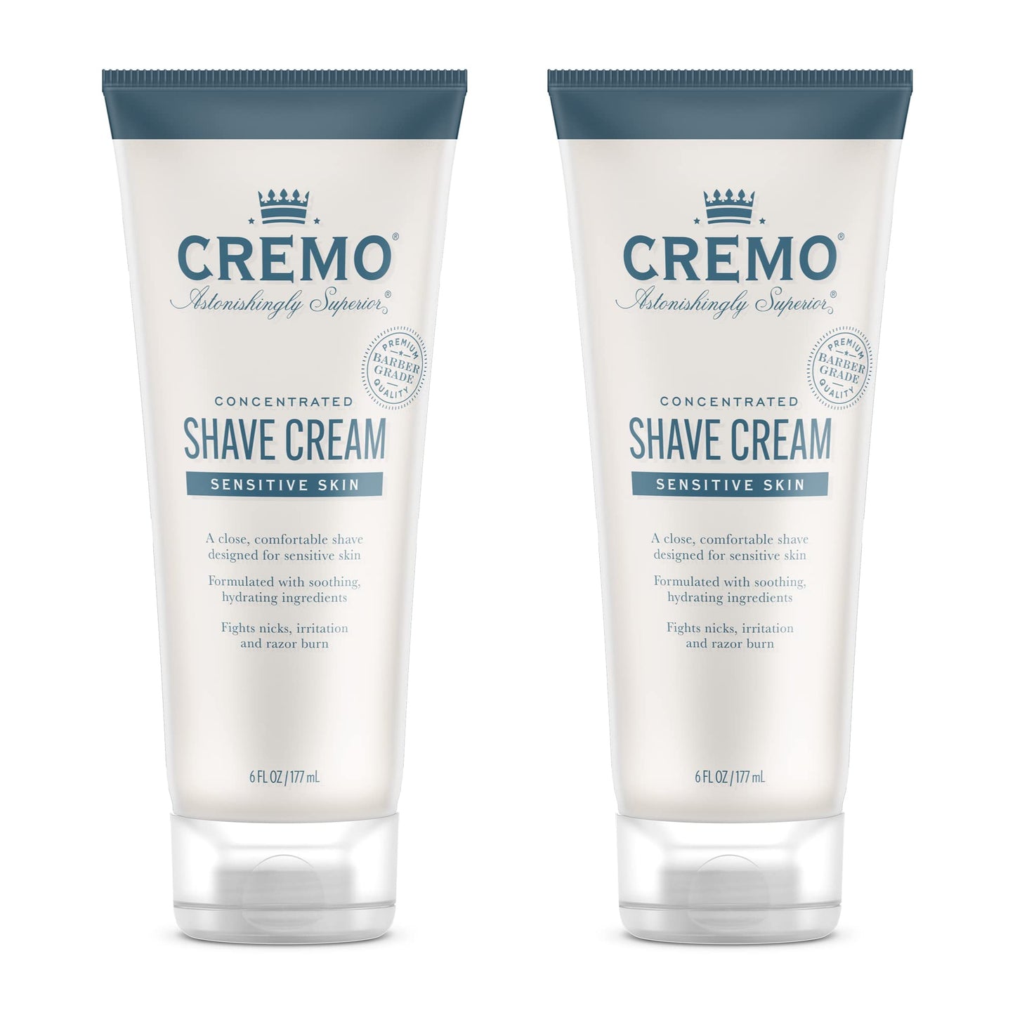 Cremo Sensitive Shave Cream (2 Pack), Astonishingly Superior Ultra-Slick Shaving Cream for Men, Fights Nicks, Cuts And Razor Burn, 6 Fl Oz Beauty and Personal Care Cremo
