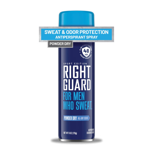 Right Guard Sport Powder Dry Scent Antiperspirant & Deodorant Spray - 4-in-1 Protection Spray Deodorant for Men, Blocks Sweat, 48-Hour Odor Control Beauty and Personal Care Right Guard