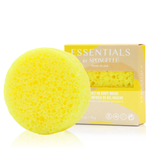 Spongelle Coconut Essentials Body Buffer - Bath & Shower Loofah for Women - Cleanse, Exfoliate, and Nourish in one Easy Step - Cruelty-Free, Vegan Beauty and Personal Care SPONGELLÉ