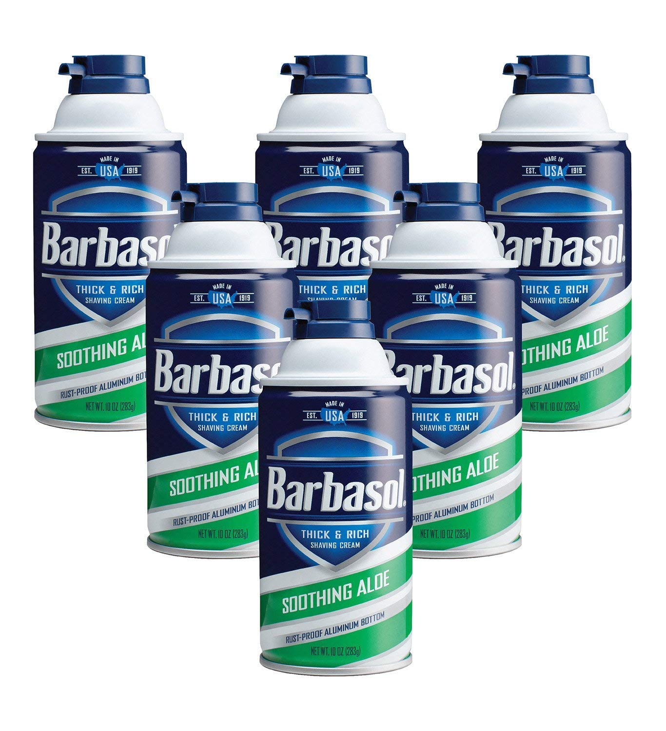Barbasol Soothing Aloe Thick and Rich Shaving Cream for Men, 10 oz (Pack of 6) Beauty and Personal Care Barbasol