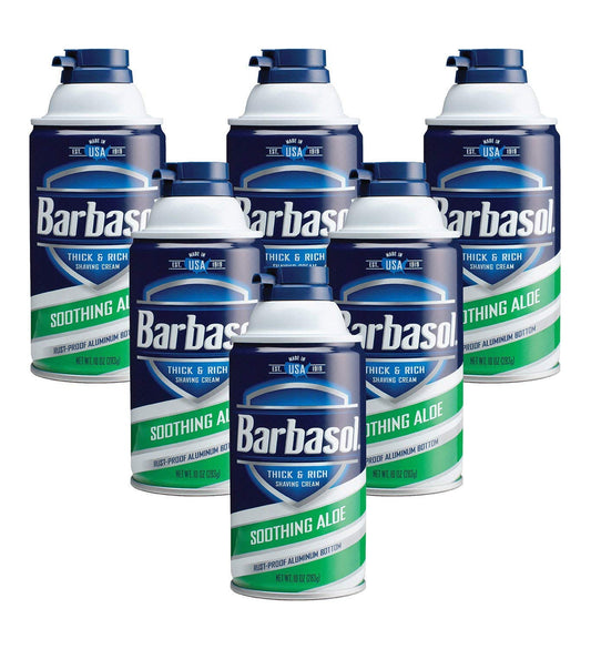 Barbasol Soothing Aloe Thick and Rich Shaving Cream for Men, 10 oz (Pack of 6) Beauty and Personal Care Barbasol