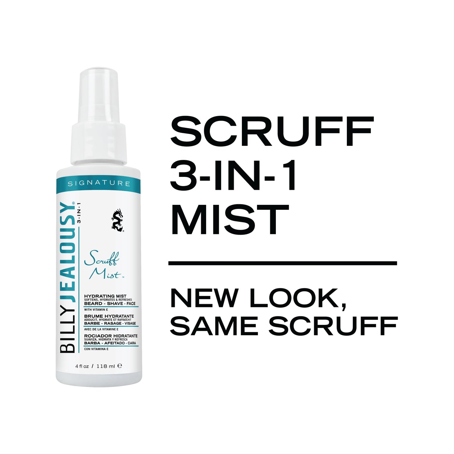 Billy Jealousy Signature Scruff Mist 3-in-1 Hydrating Beard, Shave & Face Spray for Men with Vitamin E | Soften Stubble, Refresh, Tone & Moisturize Beauty & Personal Care Billy Jealousy