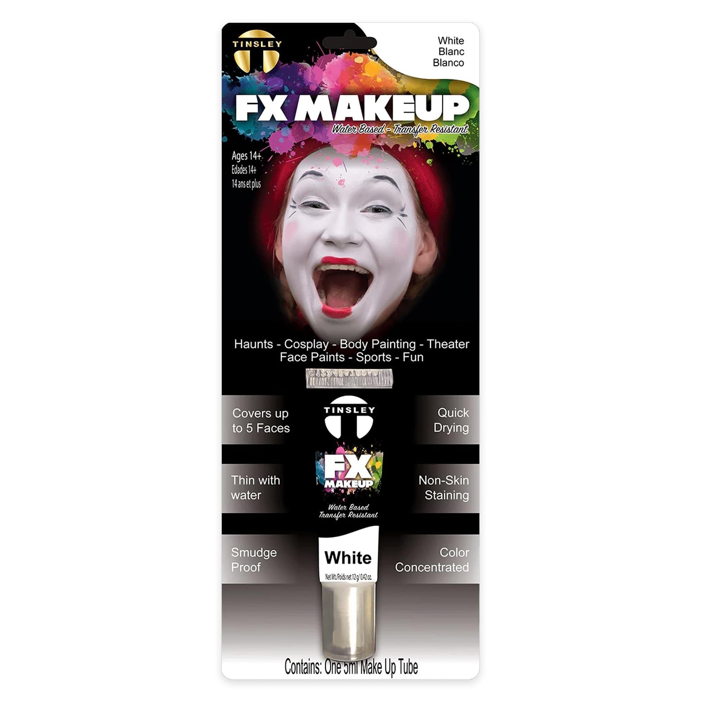Tinsley Transfers FX Makeup - Face and Body Paint Water-Based Cream 7g / 0.24 oz Tube (White) 1 count Beauty & Personal Care Tinsley Transfers