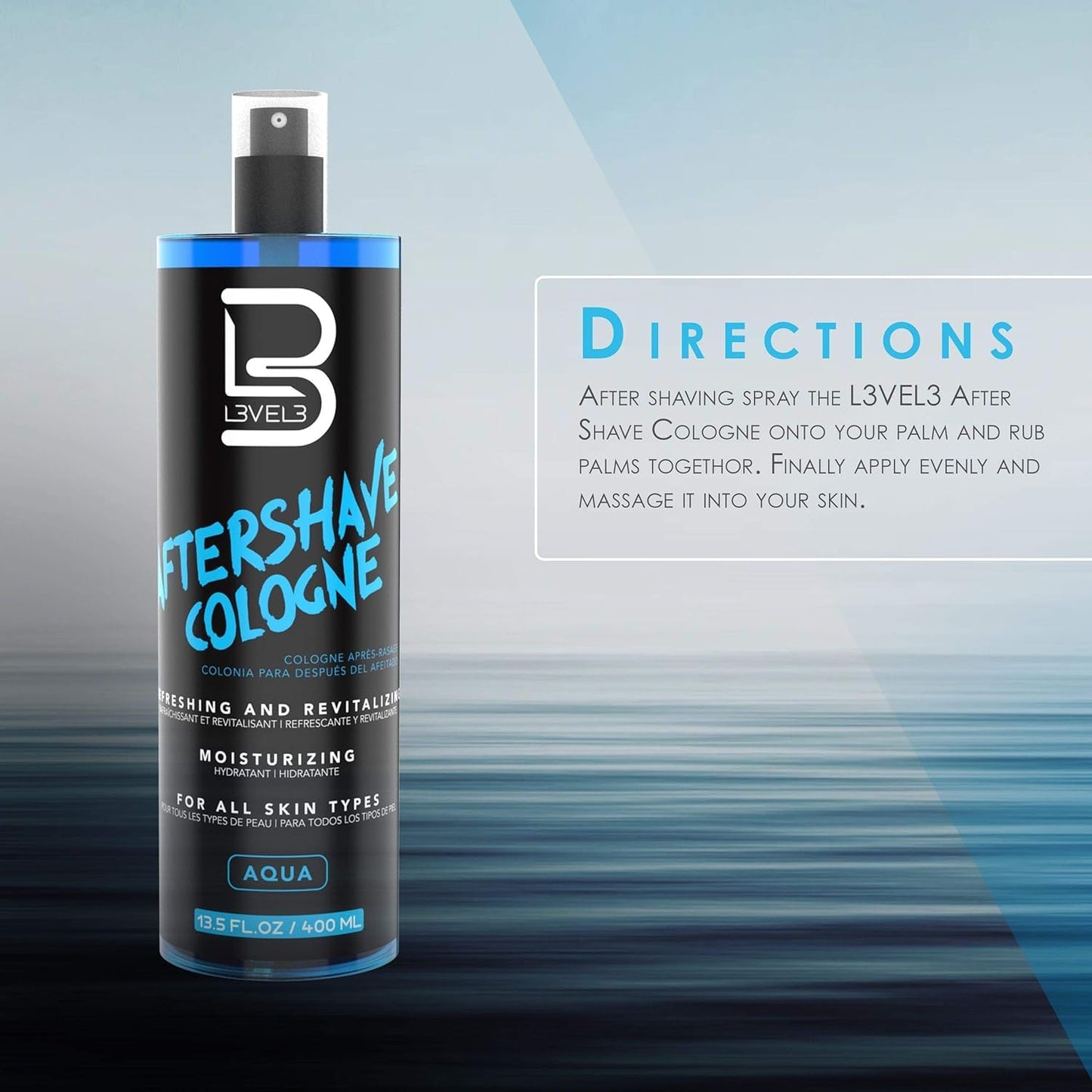 L3 Level 3 After Shave Spray Cologne - Softens Skin - Refreshes and Relieves Face and Skin - Moisturizing Formula Level Three After Shaving, Fresh Beauty & Personal Care L3