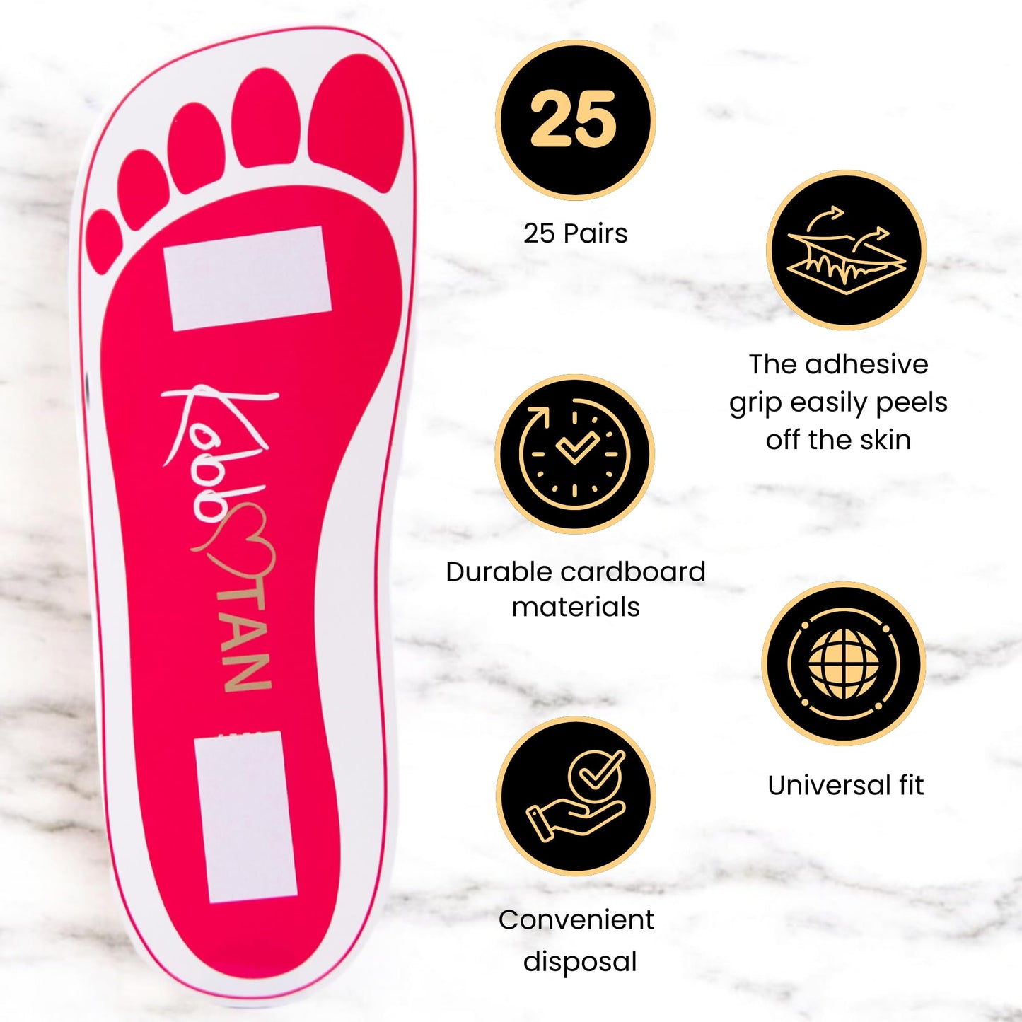 Kobbtan Spray Tan Feet Pads - Disposable Feet Pads Protectors for Spray Tanning - Non-Slip, Hygienic & Comfortable Feet for Spray Tanning - Spray Tan Beauty & Personal Care KOBBTAN