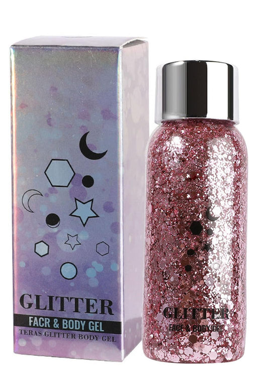 JUDEWY Body Glitter Gel, Face Glitter Body Glitter Glitter Liquid Eyeshadow, Face Hair Nail Glitter, Holographic Makeup Festival Glitter Makeup (04) Beauty & Personal Care JUDEWY