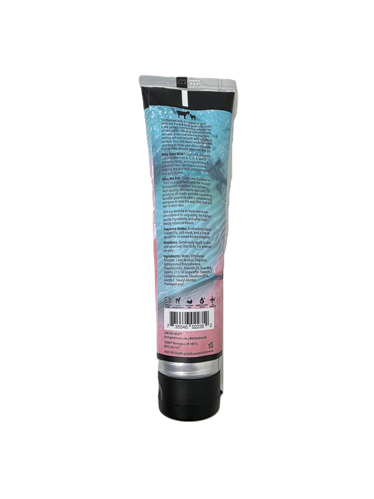 Dionis Water Love Hand & Body Cream, Goat Milk Skincare, 3.3 oz, USA Made Beauty & Personal Care Dionis