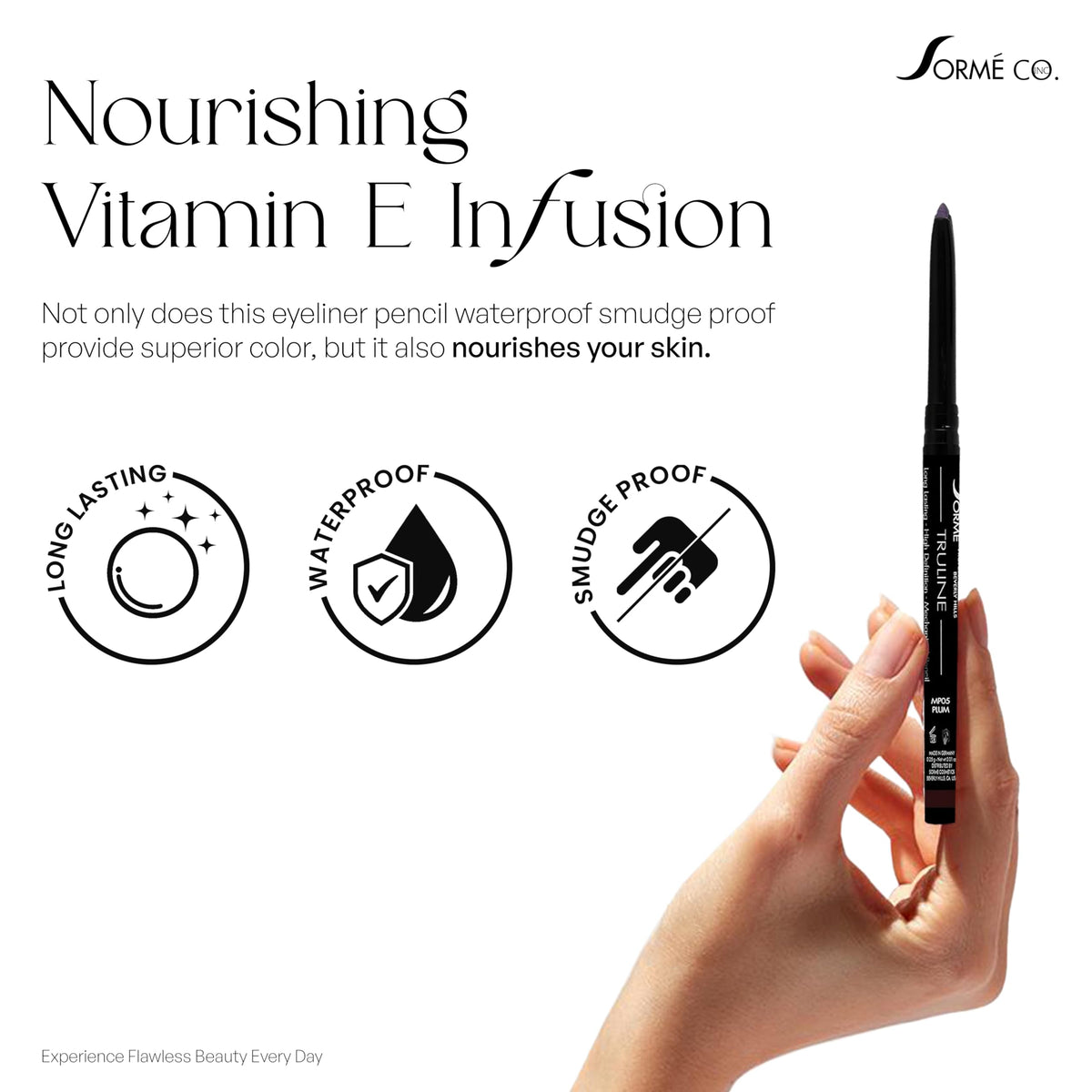 SORMÉ Truline Professional Mechanical Smudge Proof Eyeliner Pencil - Vitamin E Waterproof Gel Formula with Finest Color Pigment & Ultra Creamy… Beauty & Personal Care SORMÉ