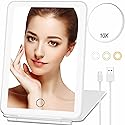 Mecion Makeup Vanity Mirror with 80 LED Lights, Rechargeable 2500mAh Batteries, Travel LED Compact Light Up Mirror with 3 Color Lights, Travel Beauty & Personal Care Mecion