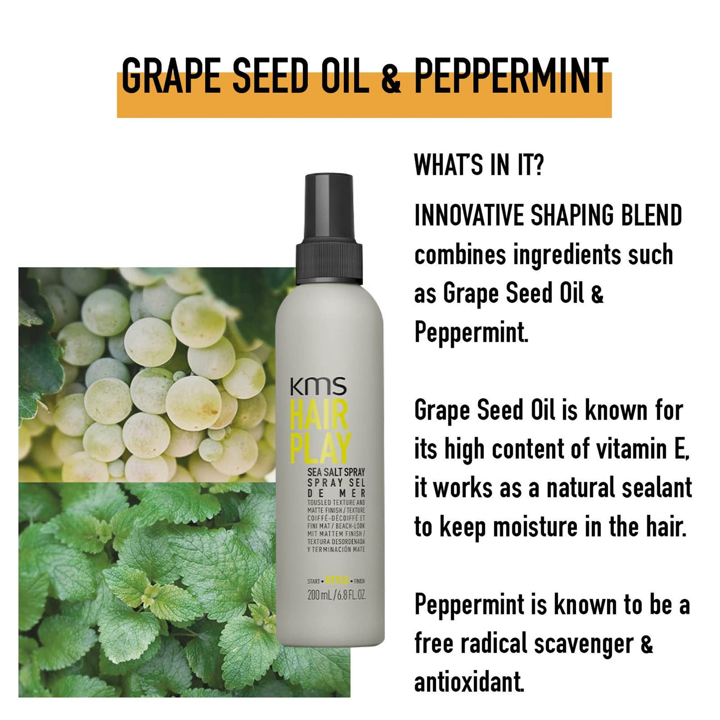 KMS HAIRPLAY Sea Salt Spray, 6.7 oz Beauty & Personal Care KMS