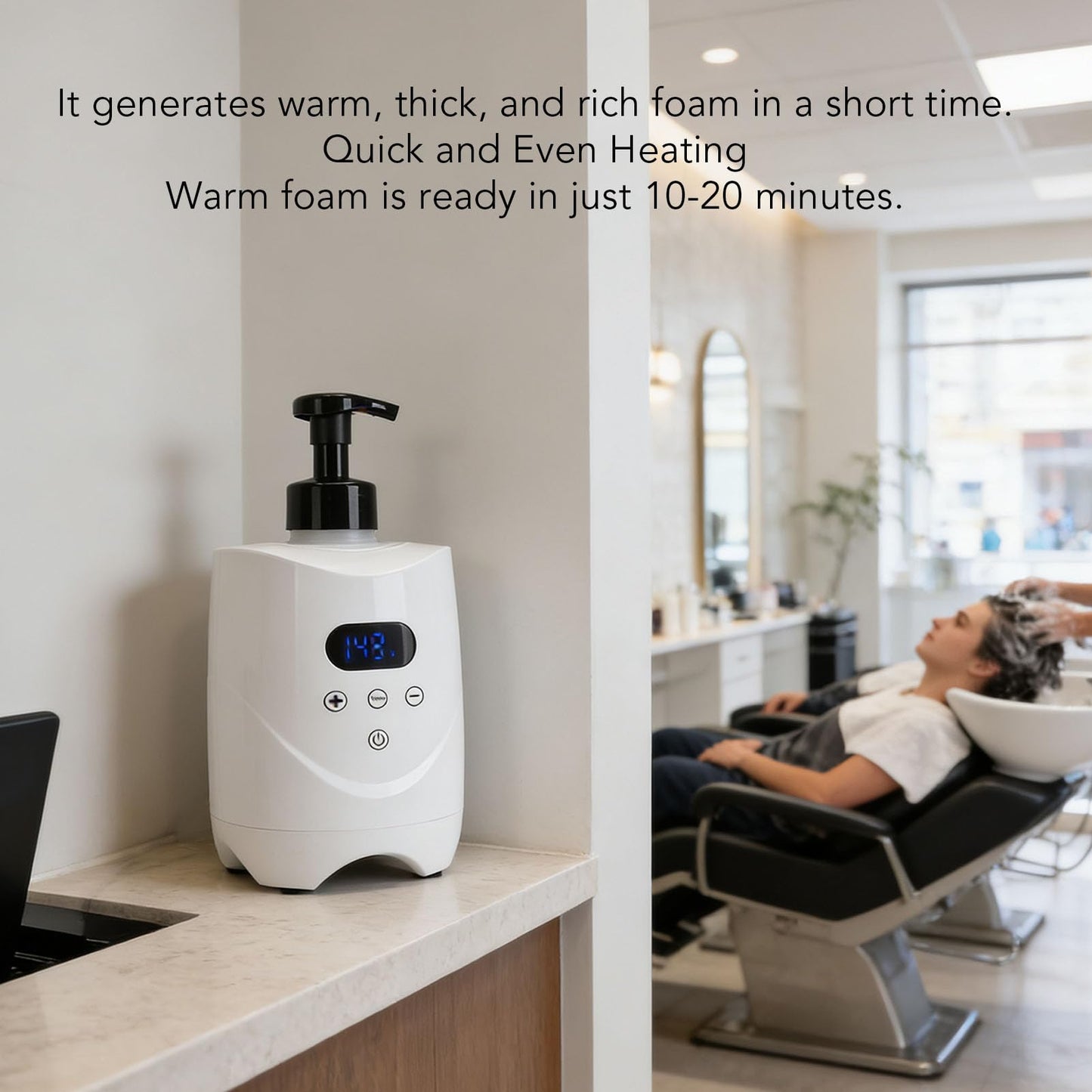 Hamwesh Hot Lather Machine, Professional Shaving Cream Warmer with 2 x 500 ml Refillable Foam Bottles and LED Display for Men Facial Skin Care Home Beauty and Personal Care Hamwesh