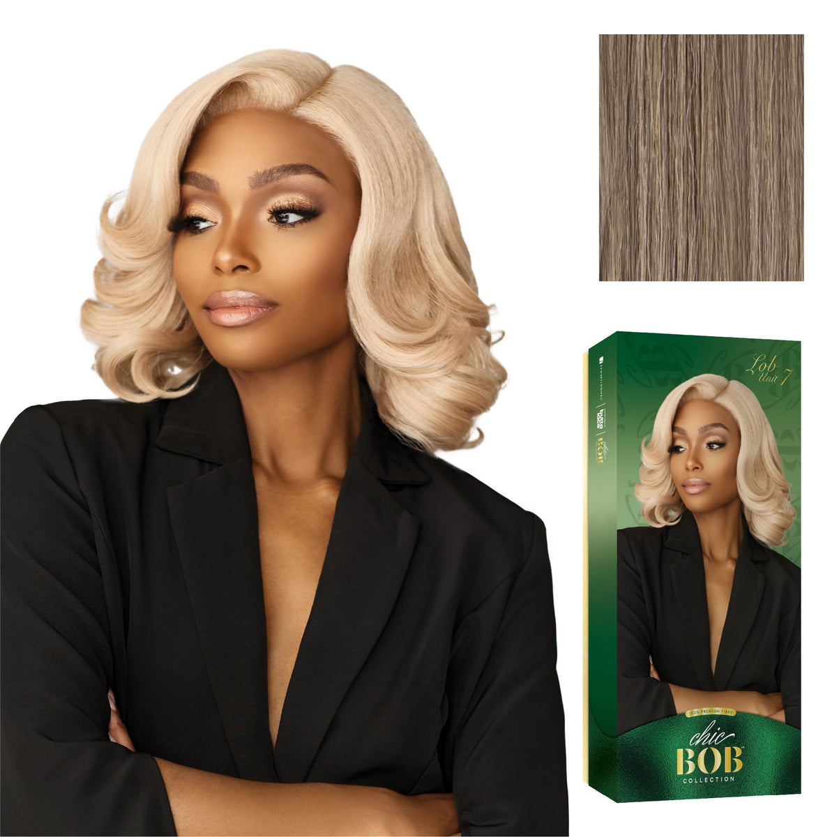 Sensationnel Chicbob Lace Frontwig-Lob Unit 7, MUSHROOMASHBLONDE