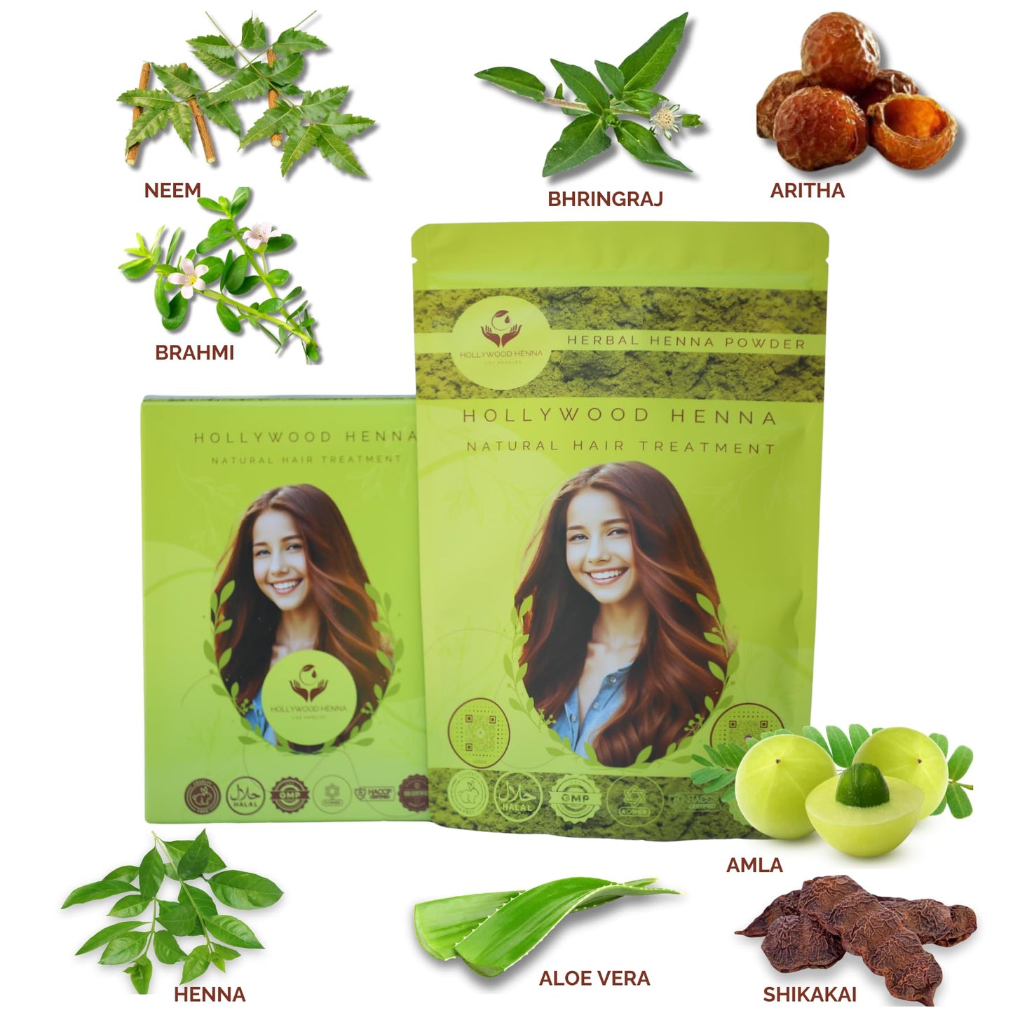 Hollywood Henna Hair Powder (Herbal Henna Powder - 227g) Hair Treatment 100% Organic Henna Powder for Hair Coloring & Conditioning Chemical Cruelty Beauty & Personal Care Hollywood Henna