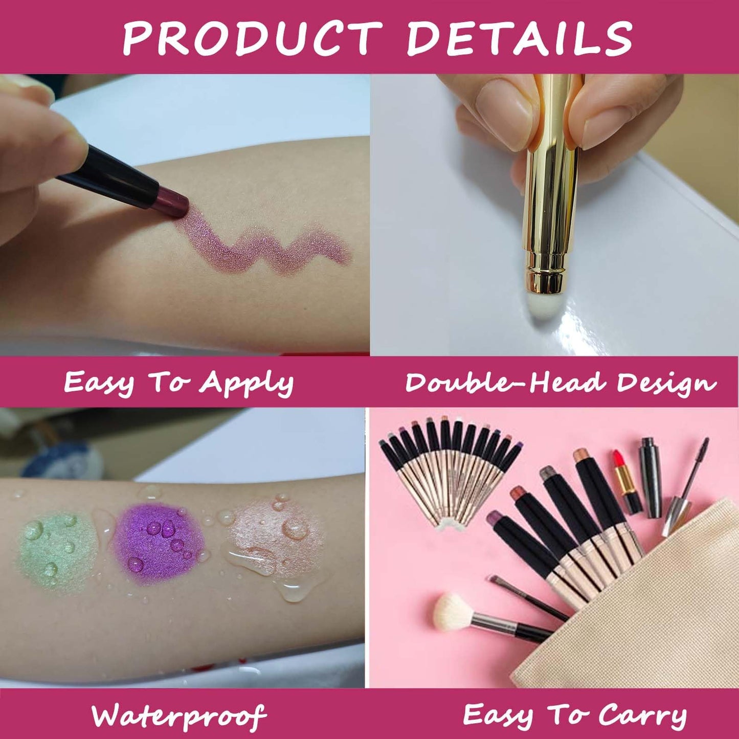 MAY FOLTREN Waterproof Hypoallergenic Eyeshadow Pencil in Orchid Shimmer #09 Beauty & Personal Care MAY FOLTREN
