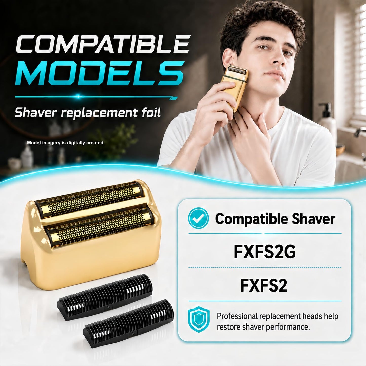 Shaver Replacement Foil & Cutters Compatible with BaBylissPRO FXFS2 Heads Beauty and Personal Care AIJALY