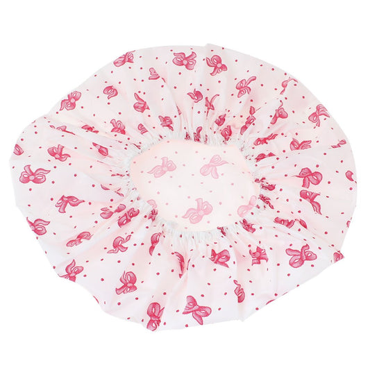 Ruilogod Bowknot Dot Pattern Plastic Shower Bath Bathing Cap White 2 Pcs (id: 3f3 ed6 76a a28 dd8 Beauty and Personal Care Ruilogod