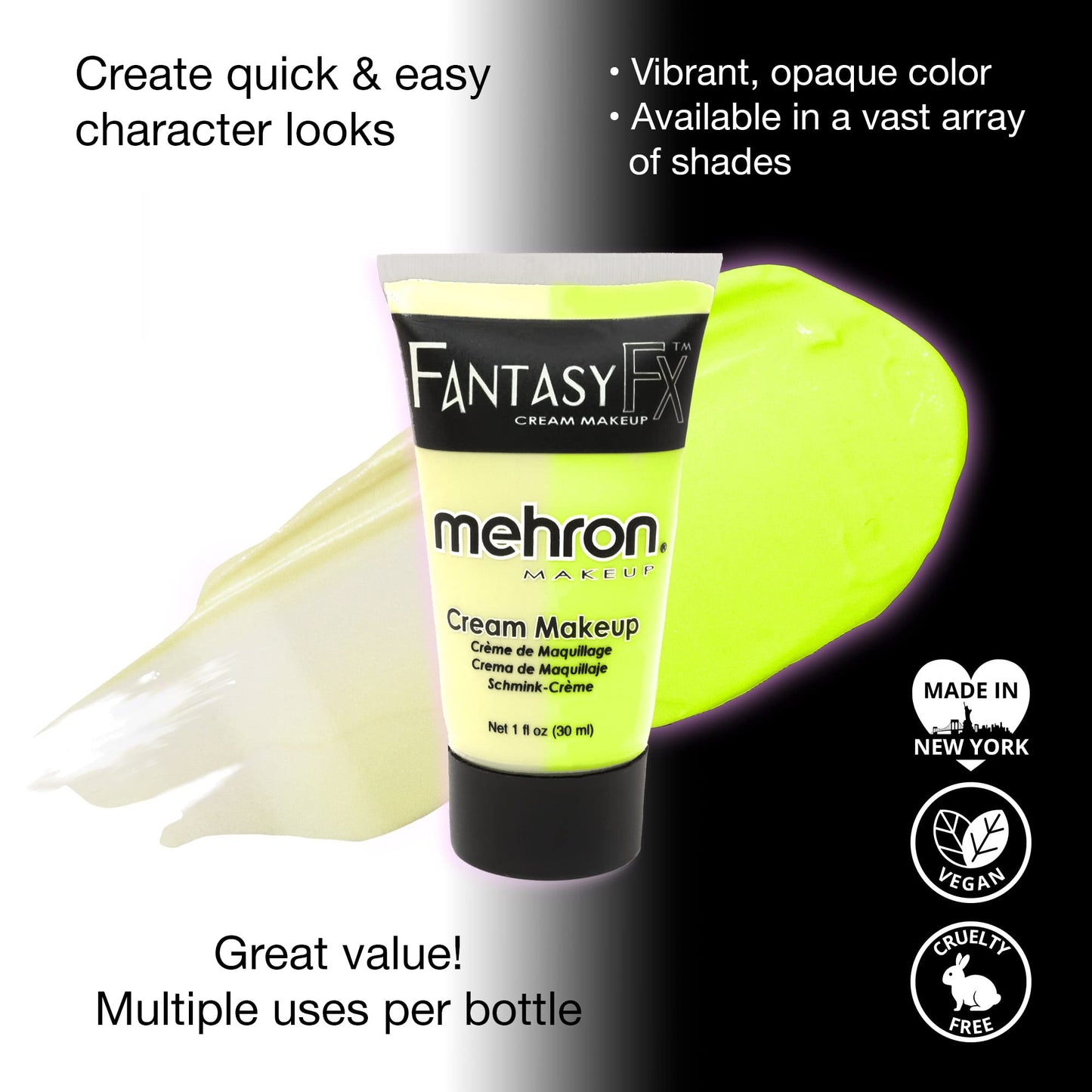 Mehron Makeup Fantasy F/X Water Based Face & Body Paint (1 oz) (GLOW IN THE DARK) Beauty & Personal Care Mehron