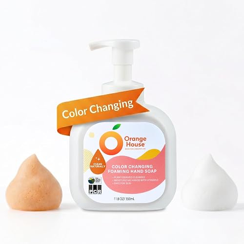 ORANGE HOUSE Color Changing Foaming Hand Soap, Plant-Based Moisturizing Foam with Natural Orange Oil, Gentle Formula, 11.8 Fl Oz (1 Pack) Beauty & Personal Care ORANGE HOUSE