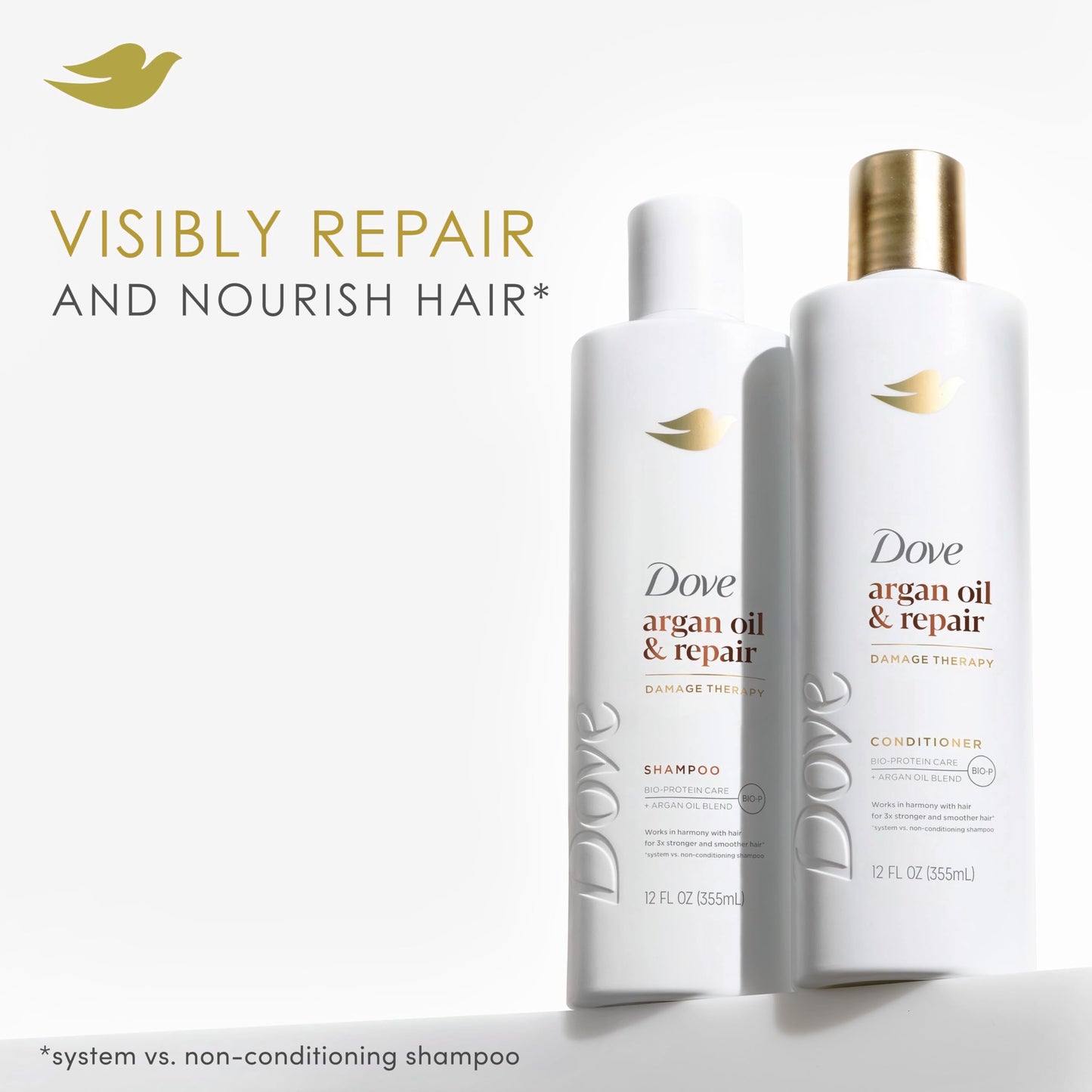 Dove Shampoo Argan Oil & Repair for Fine Hair with Bio-Protein Care Technology and Argan Oil Blend 12 Fl Oz Beauty & Personal Care Dove