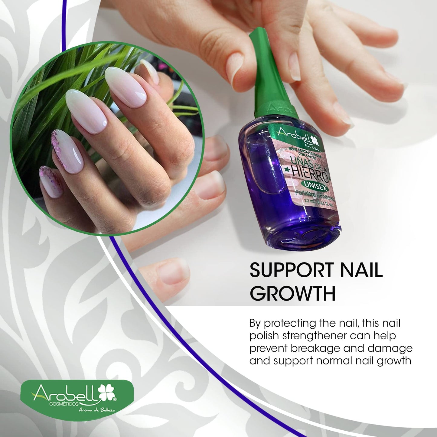Arobell Iron Nail Hardener, No more brittle nails, for Unisex, 0.4 Ounce Beauty & Personal Care AROBELL