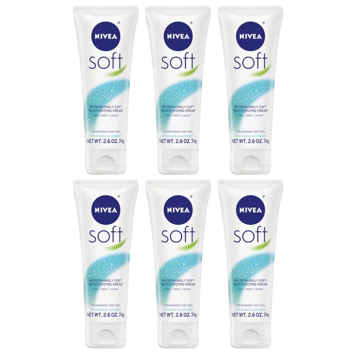NIVEA Soft Moisturizing Creme 2.60 oz (Pack of 6)