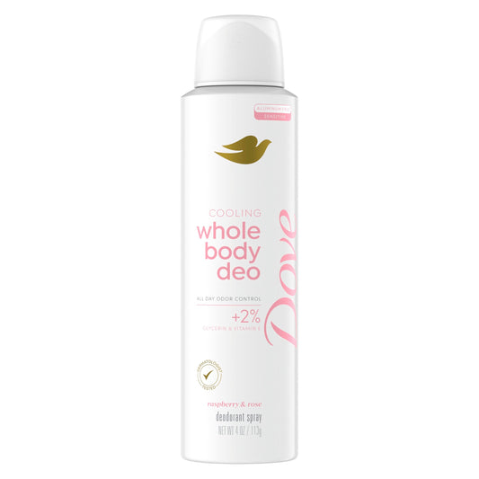 Dove Whole Body Deodorant Cooling Spray Raspberry & Rose Aluminum Free 4oz Beauty and Personal Care Dove