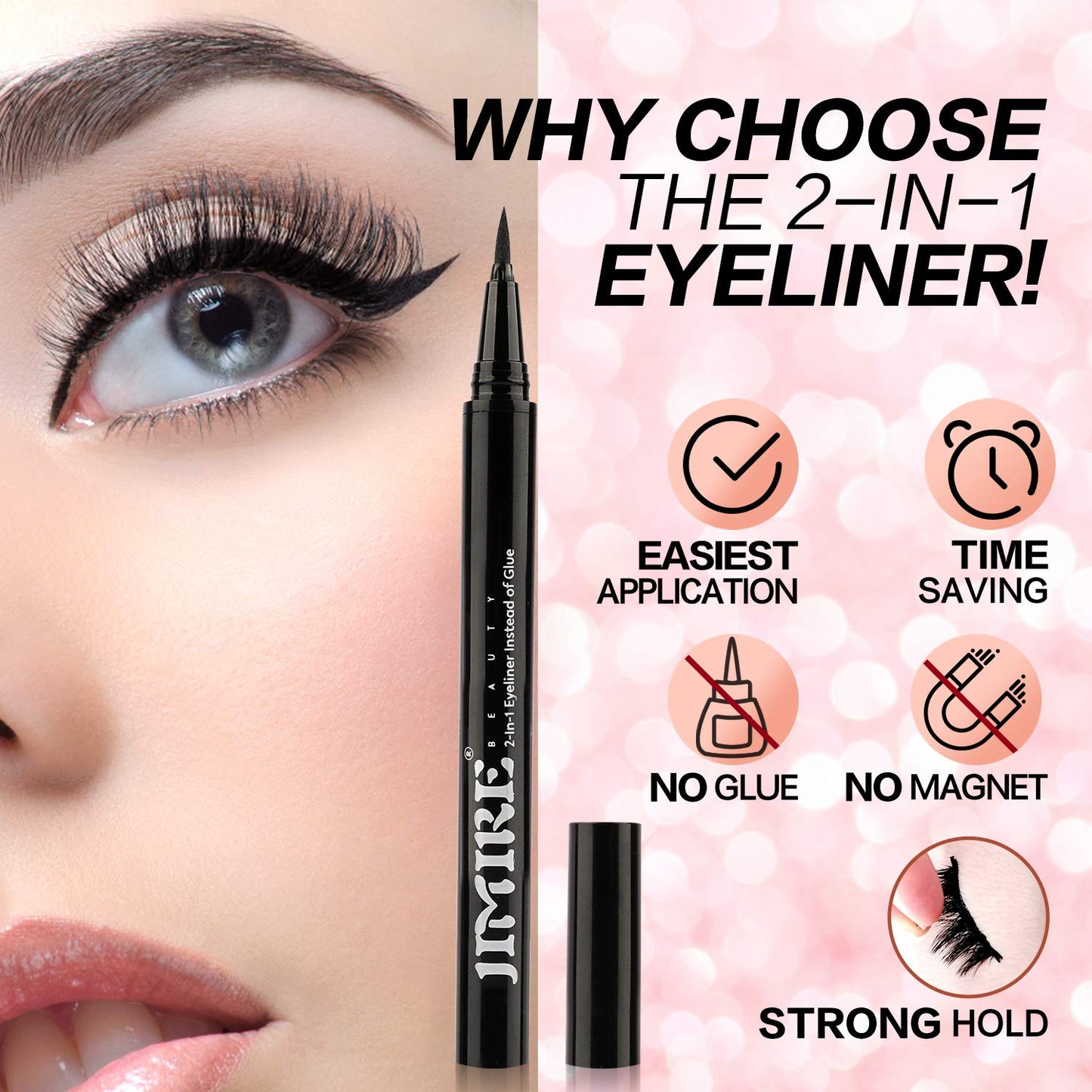 JIMIRE Eyelash Glue Clear | Secure Hold for False Eyelashes | Latex-Free Eyelash Adhesive with Chamomile Suitable for Sensitive Eyes Beauty & Personal Care JIMIRE