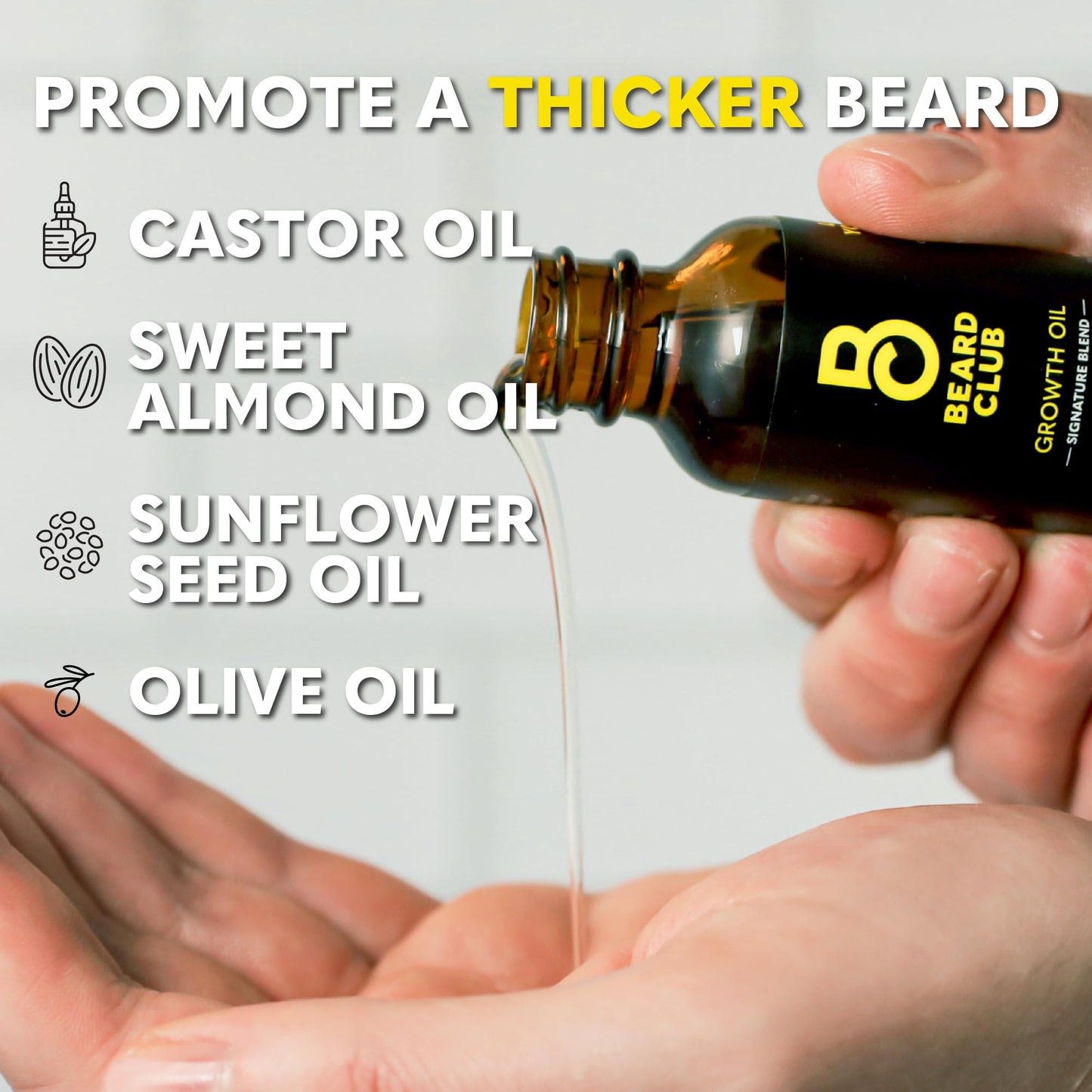 The Beard Club - Beard Growth Oil with Natural Castor & Avocado to Grow Thicker, Fuller Facial Hair, Fill in Patches and Stimulate Healthier Facial Beauty and Personal Care The Beard Club