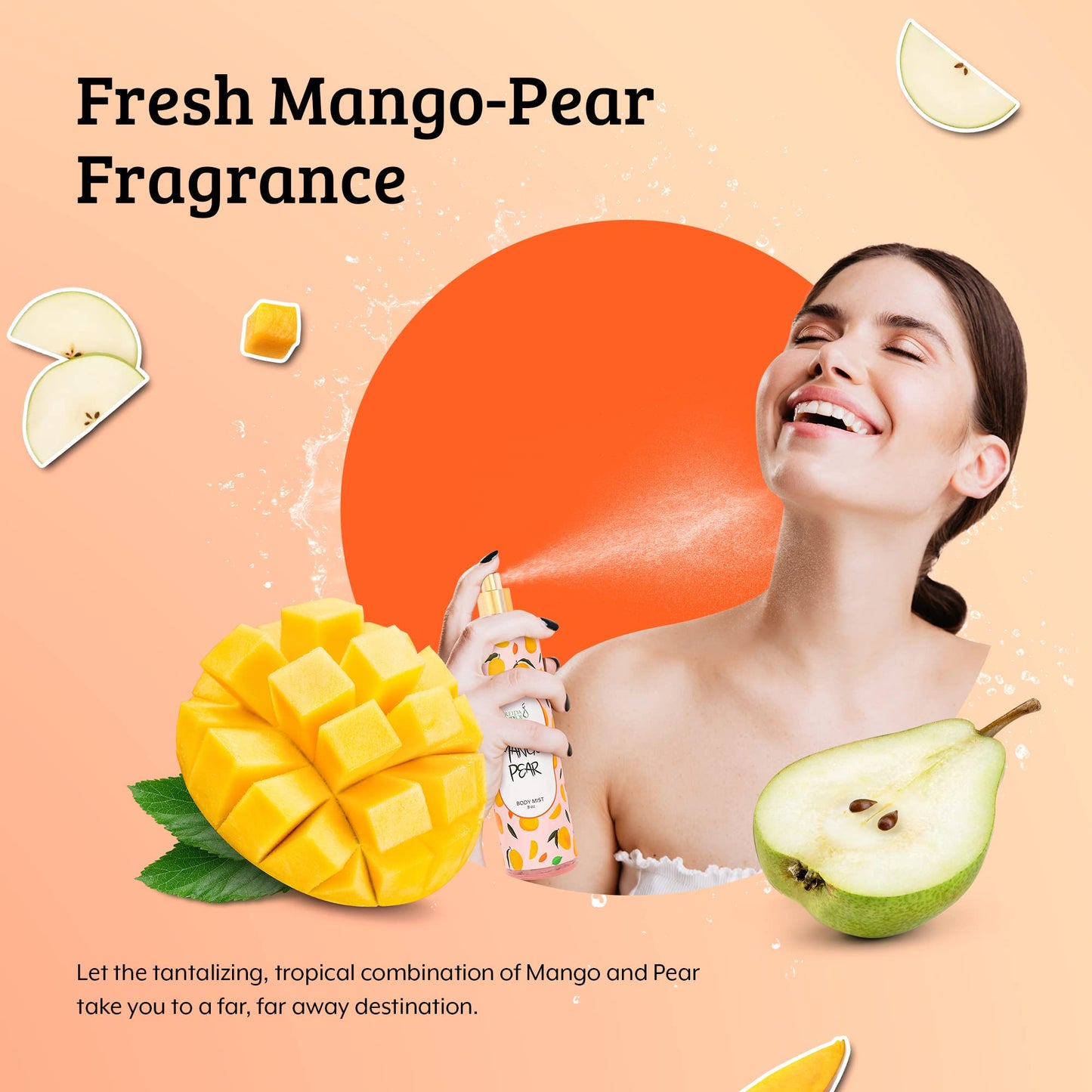 Freida and Joe Exquisite Body Spray Mango Pear Scent: Luxury Women's Perfume Fragrance Body Mist Spray - Ideal for Special Occasions - 8 oz Fine Mist Beauty & Personal Care Freida and Joe