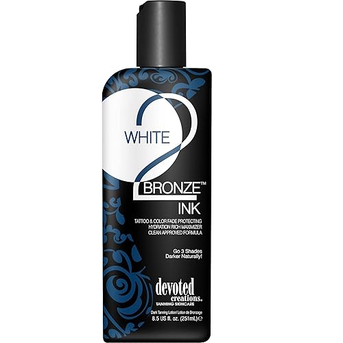 Devoted Creations White 2 Bronze Ink Tattoo and Color Fade Protecting Tanning Lotion 8.5 oz Beauty & Personal Care Devoted Creations