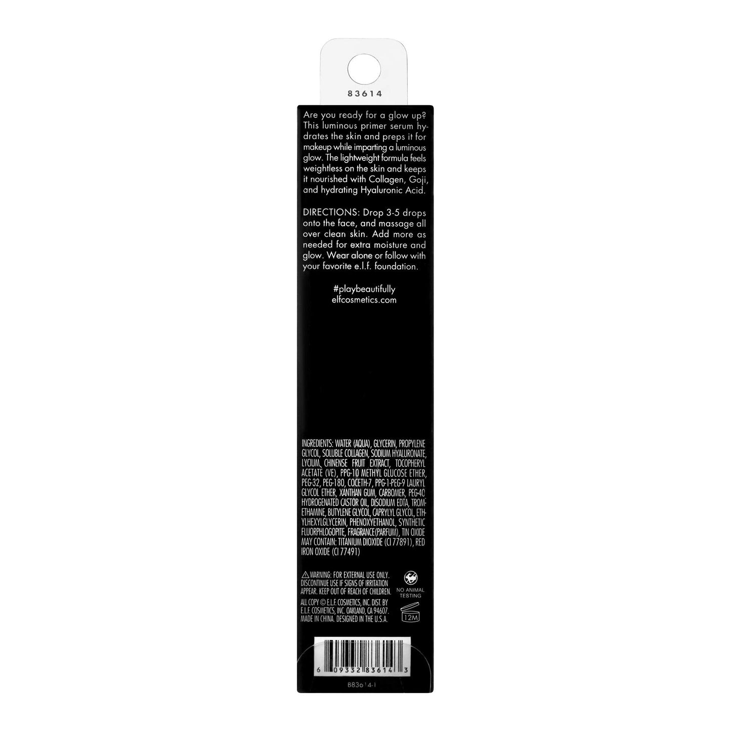 e.l.f. Glow Up Primer Serum, Weightless Makeup Base, Hydrates & Preps, Use Alone or Pair Beauty & Personal Care e.l.f.