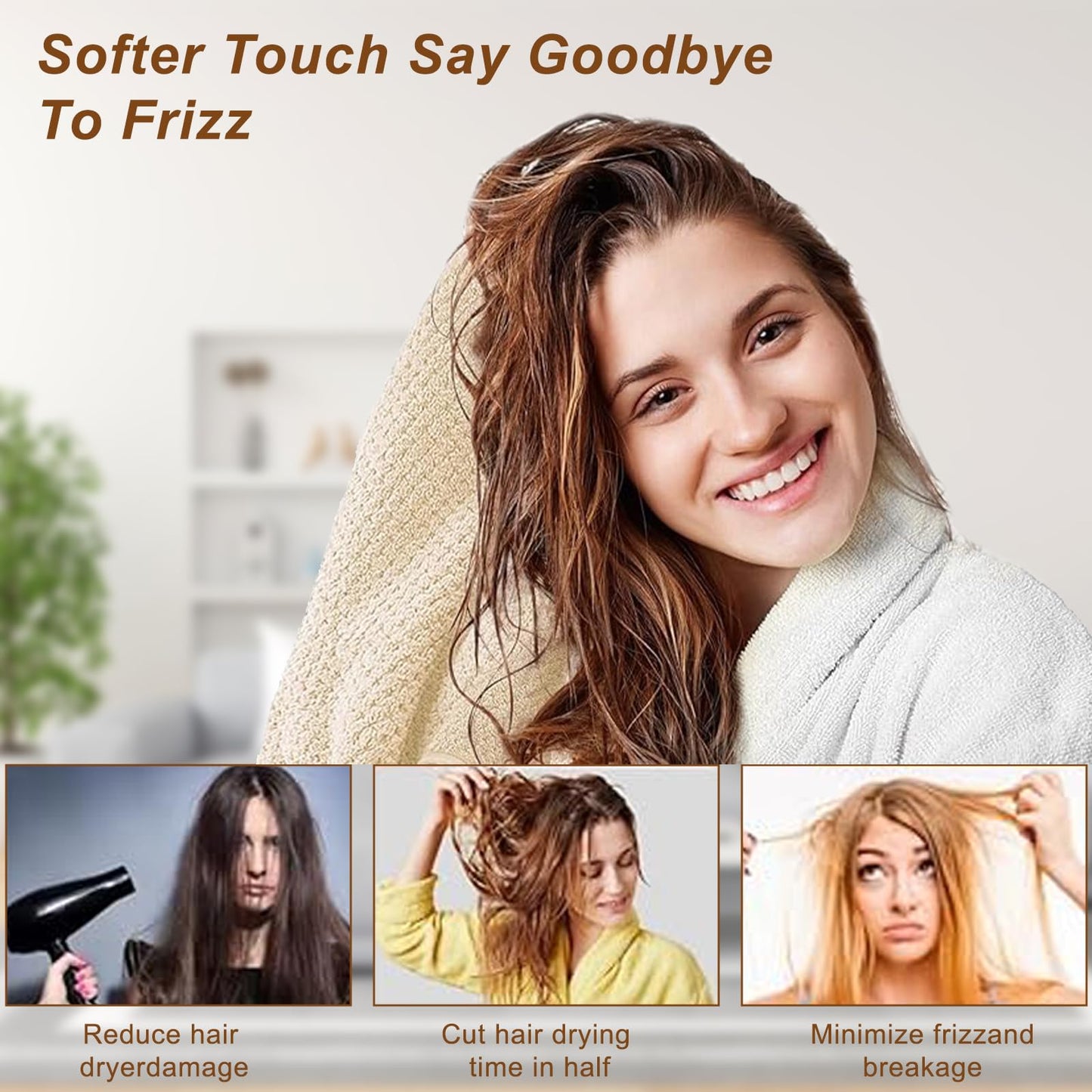Kldnkig Soft Microfiber Hair Drying Towel Wrap, 5 Pack Elastic Hair Turbans for Fast Drying, Ideal for Women, Curly Wet Hair Beauty and Personal Care Kldnkig