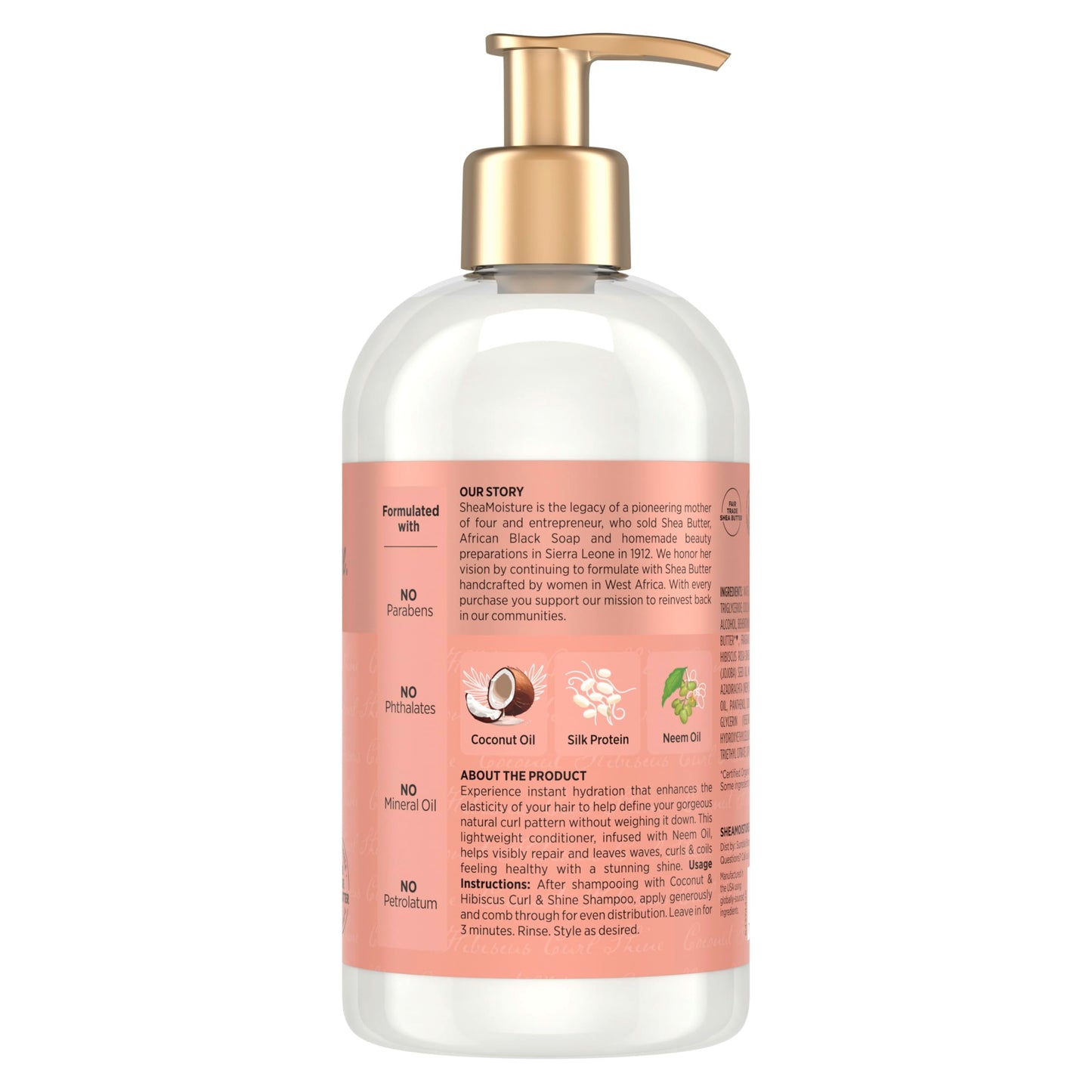 SheaMoisture Curl & Shine Conditioner Coconut & Hibiscus, for Thick, Curly Hair to Moisturize & Soften, 13 oz Beauty & Personal Care SheaMoisture