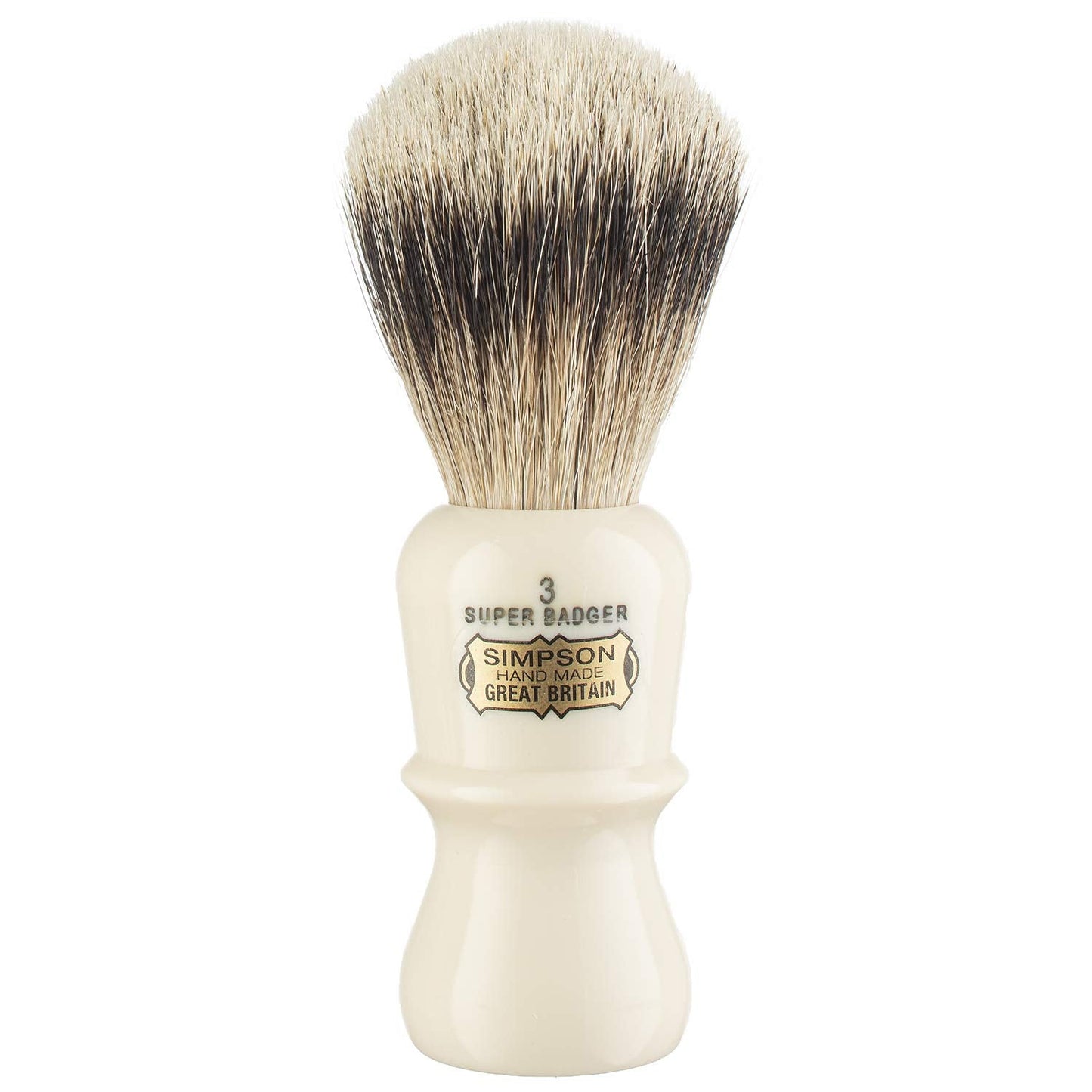 Emperor Super Badger Brush- Simpson Shaving Brushes - Faux Ivory Handle (3 Super) Beauty and Personal Care Simpson Shaving Brushes