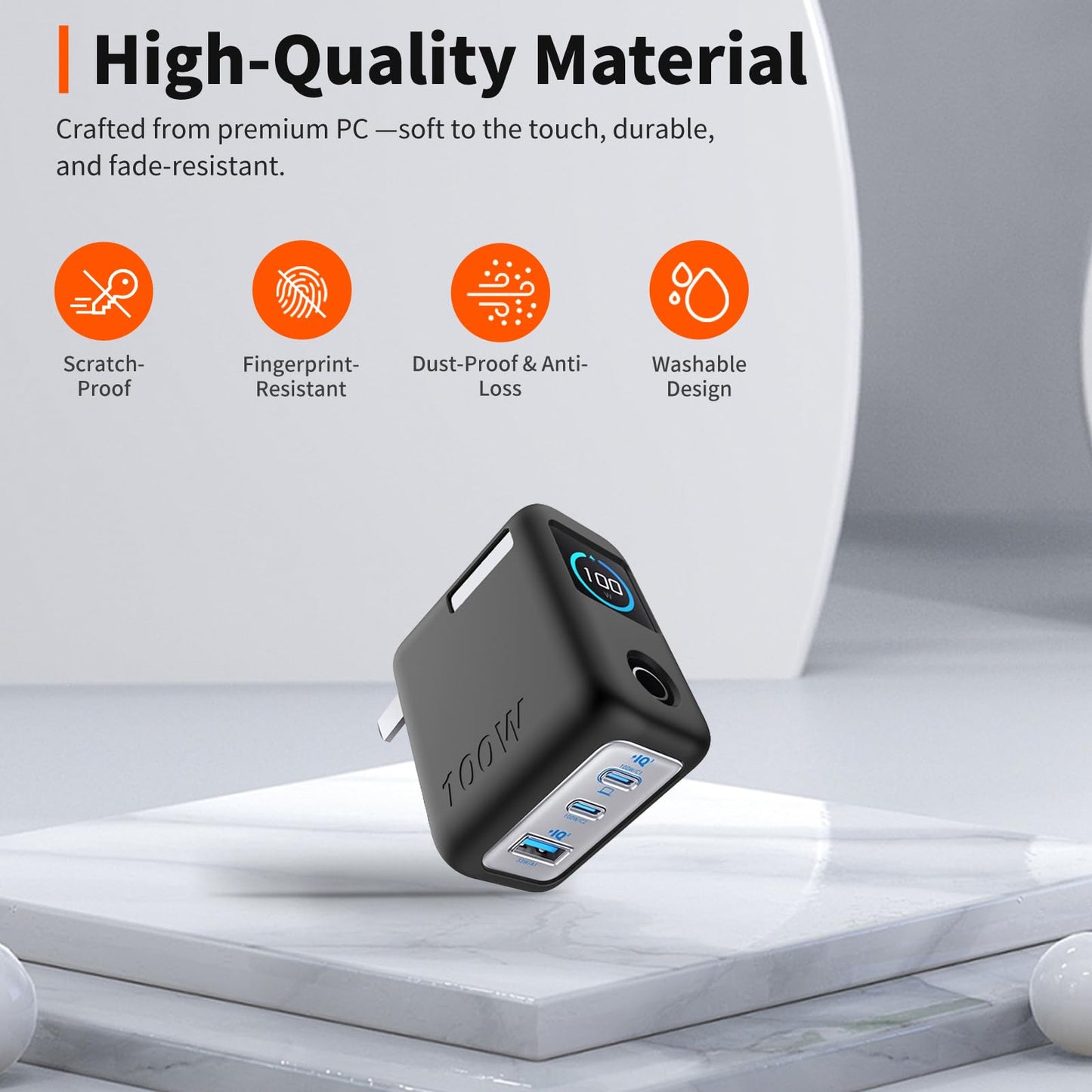 for Anker 100W Charger Silicone Case Cover, Shockproof/Waterproof/Dustproof, Scratch-Resistant, Chargeable Without Removal (Black) Beauty and Personal Care HUKWIMO