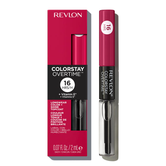 Revlon Liquid Lipstick with Clear Lip Gloss, ColorStay Overtime Lipcolor, Dual Ended with Vitamin E, 010 Non-Stop Cherry, 0.07 Fl Oz Beauty & Personal Care REVLON