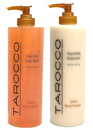 Baronessa Cali Tarocco Skin Care Set: Sicilian Blood Oranges Nourishing Moisturizer Body Lotion + Cleansing Body Wash - 16 Ounce Beauty & Personal Care RAPSI, FRANCOFONTE BARONESSA CALI, SICILY, ITALY