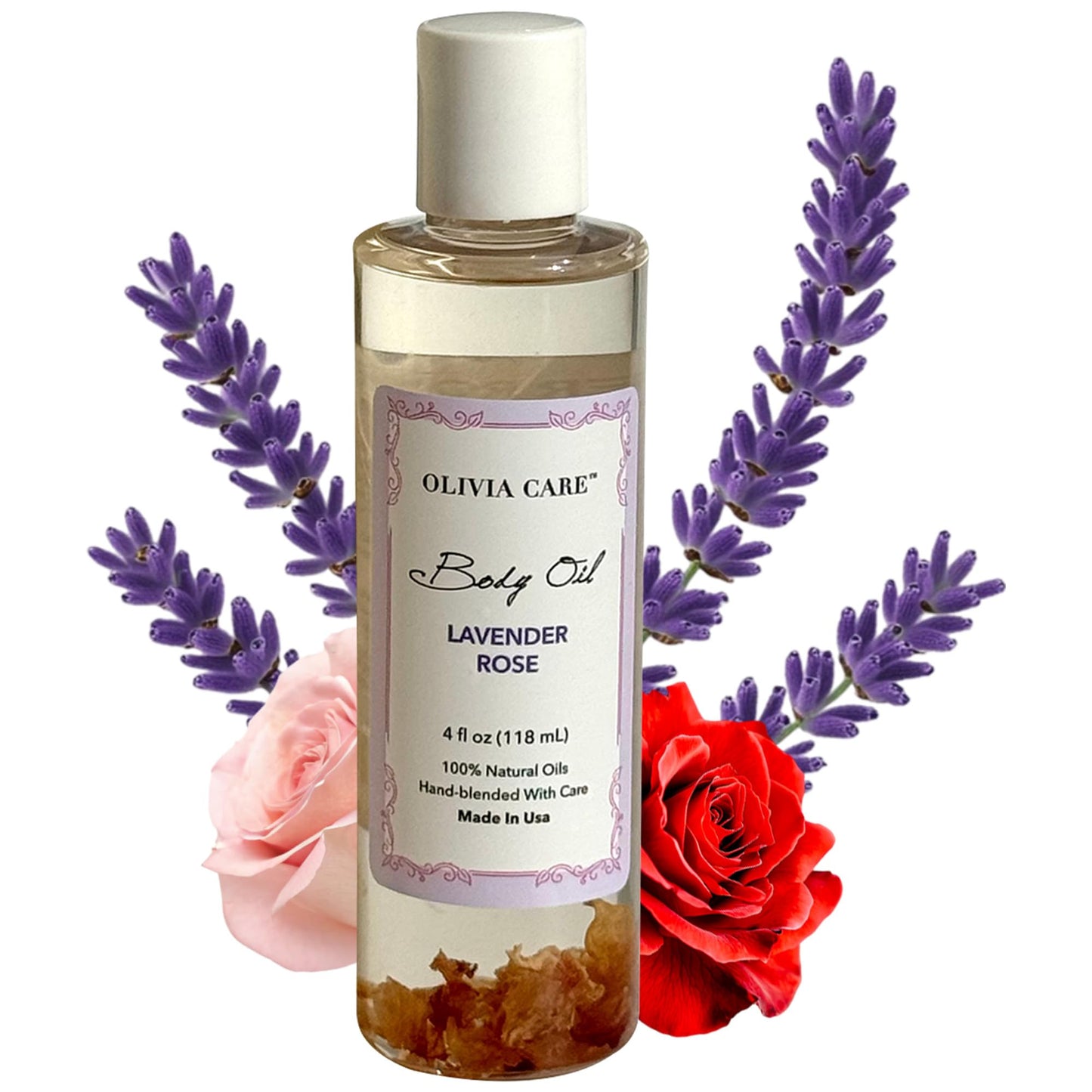 Olivia Care Body Oil Lavender Rose Vegan & Natural Perfume Oil For Women | Hydrating After Bath Oil- Infused with VITAMIN E, K & Omega Fatty Acids Beauty & Personal Care Olivia Care