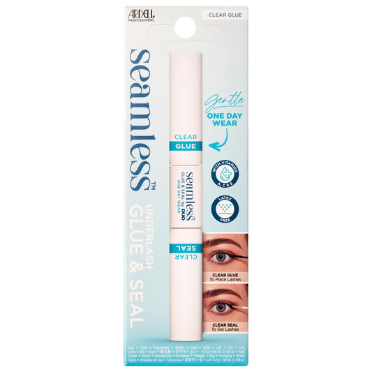 Ardell Seamless Under Lash Cluster Glue & Seal - Clear, Eyelash Glue for Clusters, Long Lasting Hold Eyelash Adhesive with Vitamins A, C, E, 4.2 g, 1