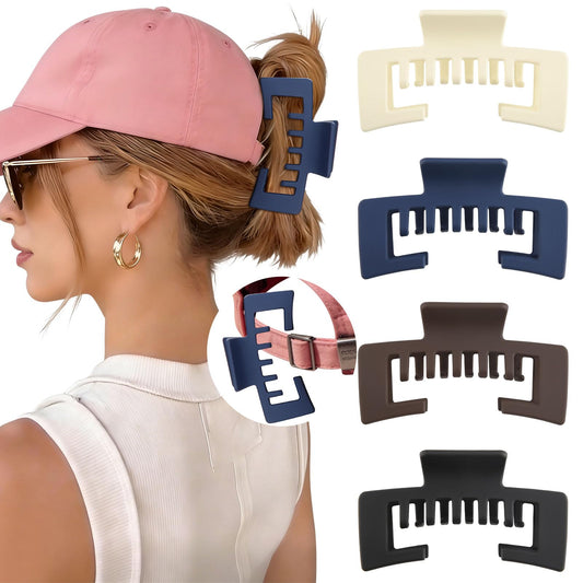 Hat-Friendly Claw Clips for Baseball Caps - 4 Pcs Trucker Hat Hair Clips for Women, Claw Clips for Thick Hair Hat Hairstyles, Gifts Hair Accessories Beauty and Personal Care CHLINS Default Title