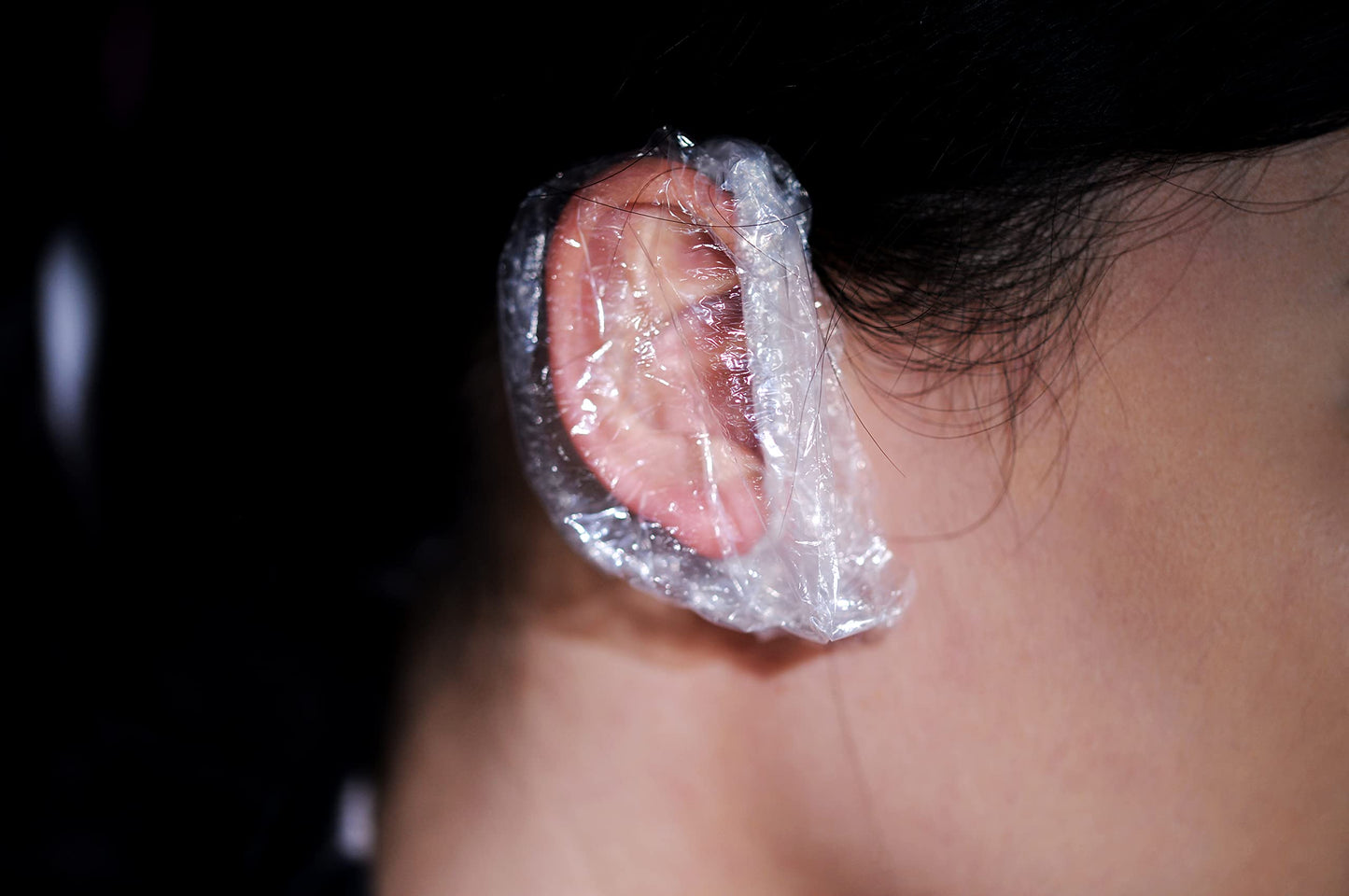 GOUWEIBA 100 pcs Clear Disposable Ear Protectors - Waterproof Ear Cover Caps for Hair Dye Shower Bathing Spa Salon Home Hotel Beauty & Personal Care GOUWEIBA