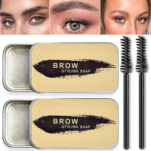2 Pack Eyebrow Soap Kit, 4D Brows Gel Long Lasting Eyebrow Setting Gel Waterproof Eyebrow Makeup Balm Pomade Cosmetics (0.7 Ounce (Pack of 2)) Beauty & Personal Care Beauty Glazed