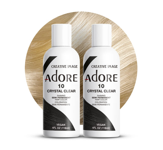 Adore Semi Permanent Hair Color (010 Crystal Clear) (2 Pack) | Vegan & Cruelty-Free Hair Dye | No Ammonia, No Peroxide, No Alcohol | 4 Fl Oz Beauty & Personal Care Adore