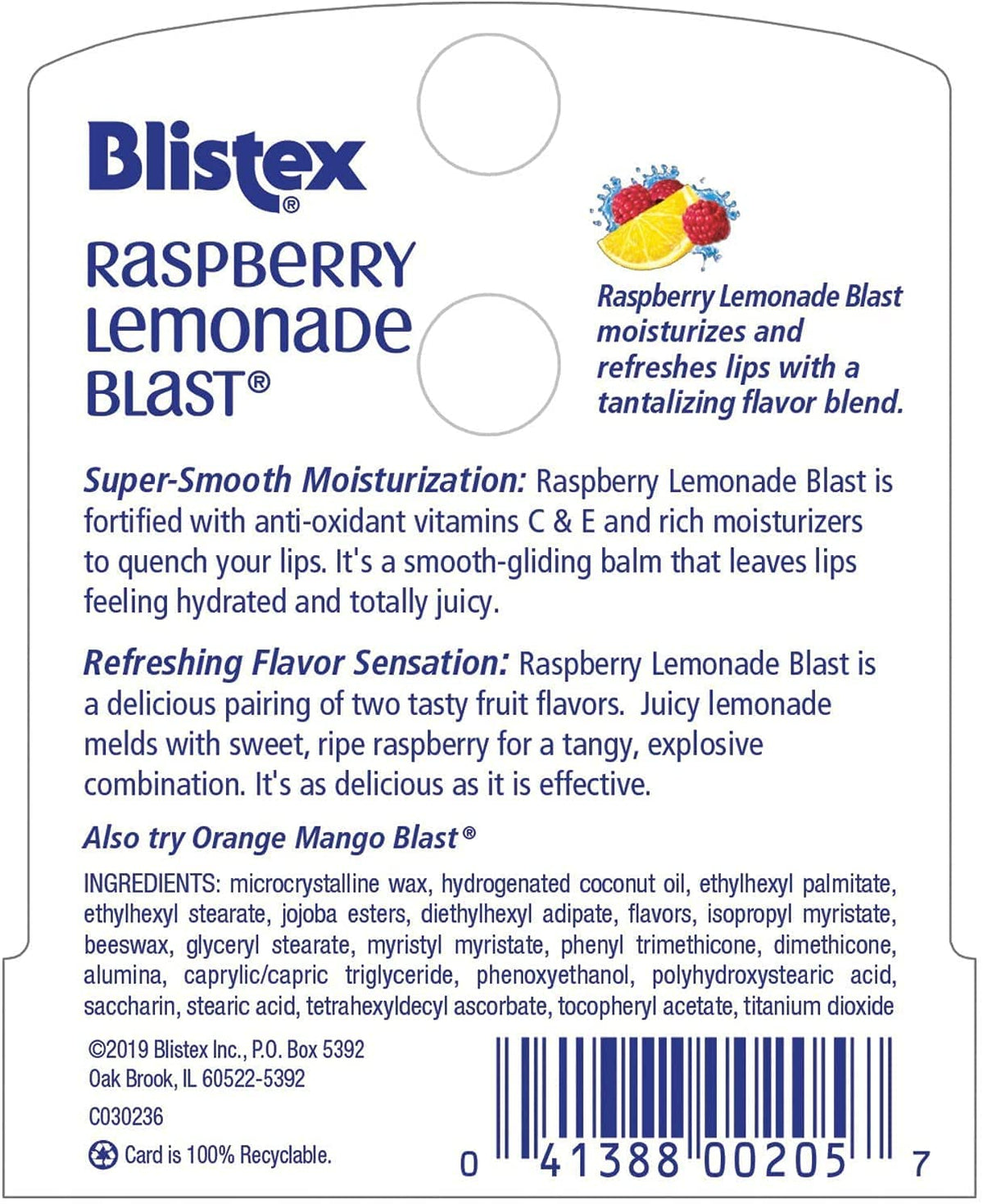 Blistex Raspberry Lemonade Blast Lip Protectant, .15 oz (Pack of 6) Beauty and Personal Care Blistex